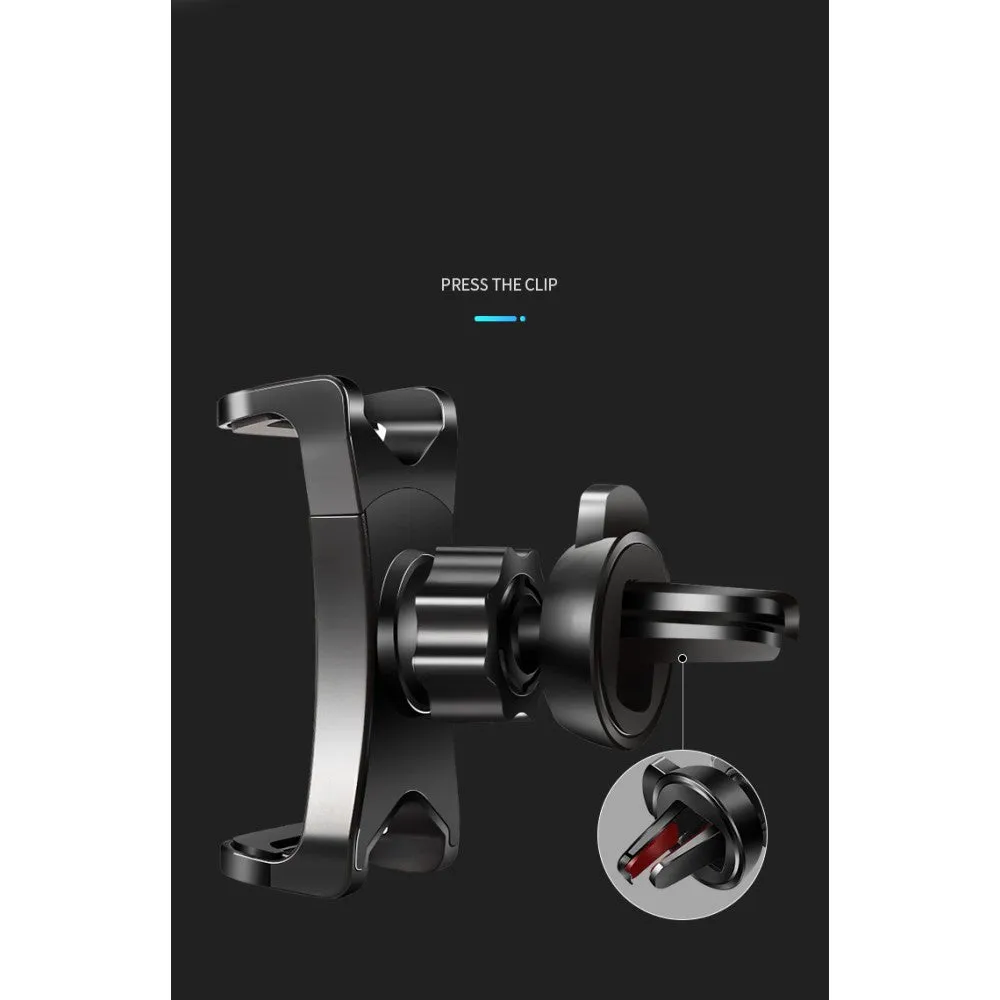 3 in 1 Car GPS Smartphone Holder: Dashboard / Visor Clamp   AC Grid Clip for WIKO SUNNY 3 (2018) - Black