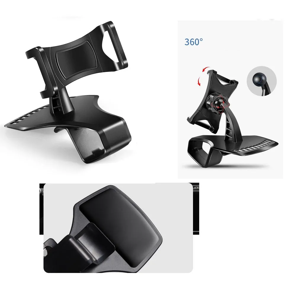 3 in 1 Car GPS Smartphone Holder: Dashboard / Visor Clamp   AC Grid Clip for WIKO SUNNY 3 (2018) - Black