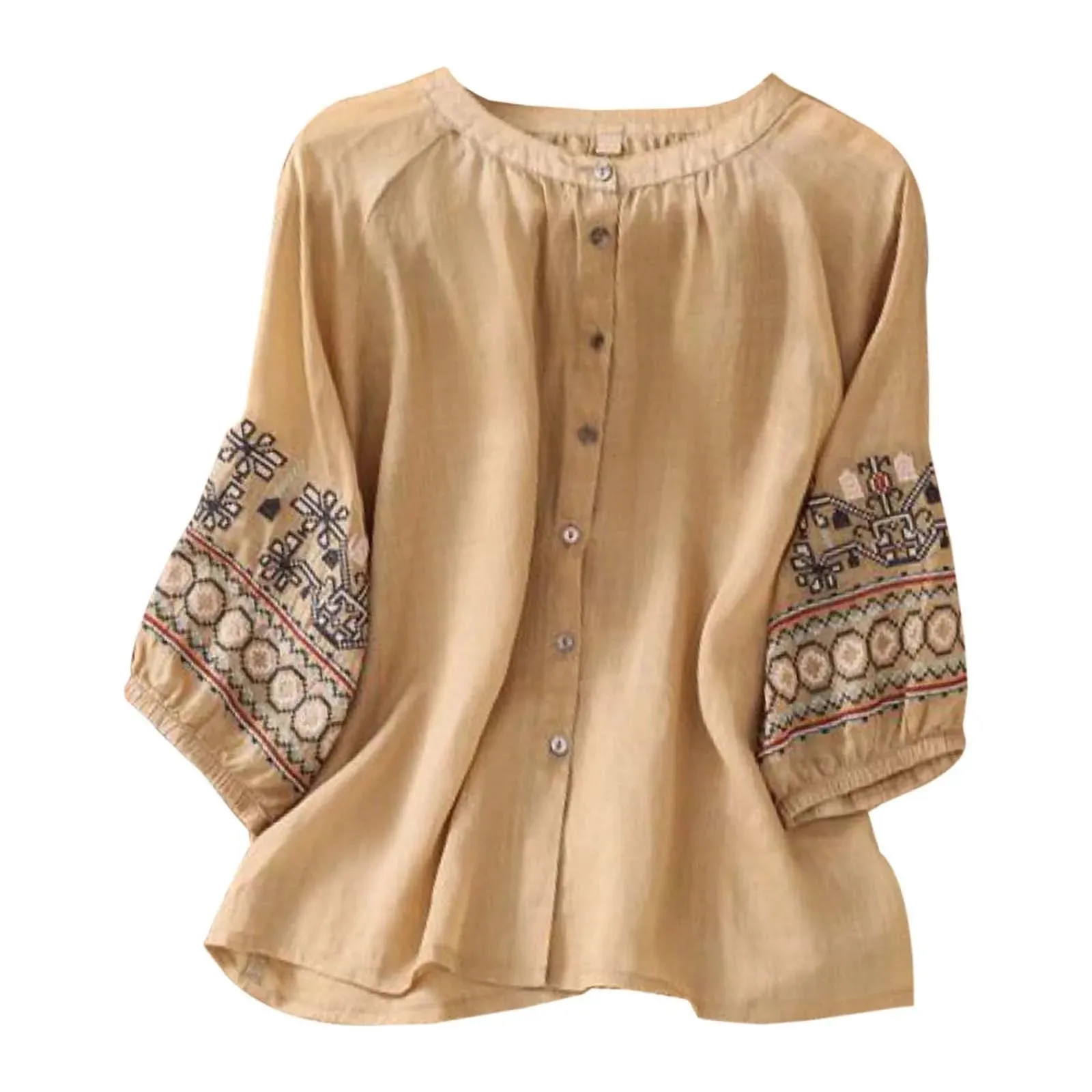 Araminta - Elegant Embroidered Summer Blouse for Women