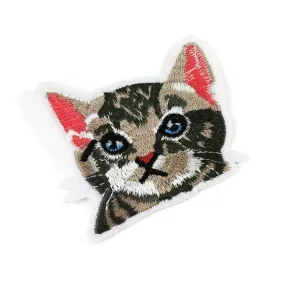 Cat embroidered iron on patch