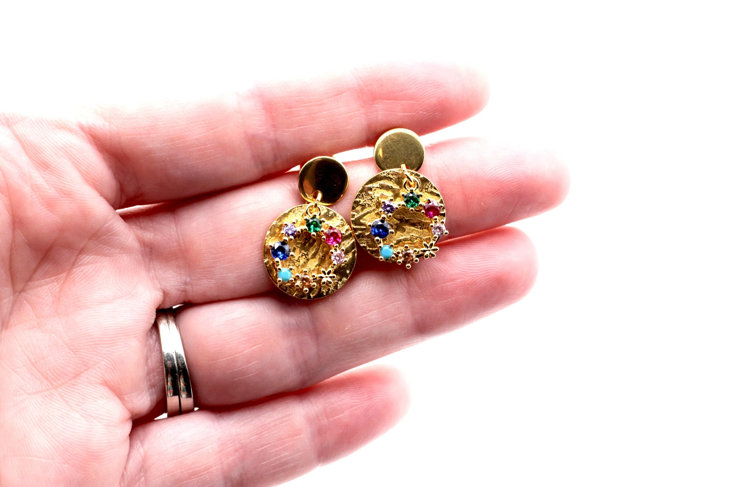 Colorful Gold Earrings