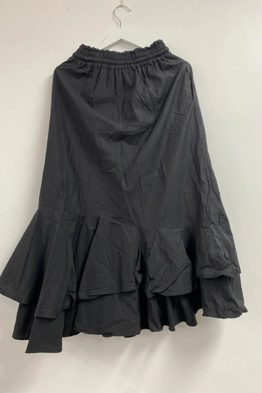 Cotton Ruffle Black Skirt