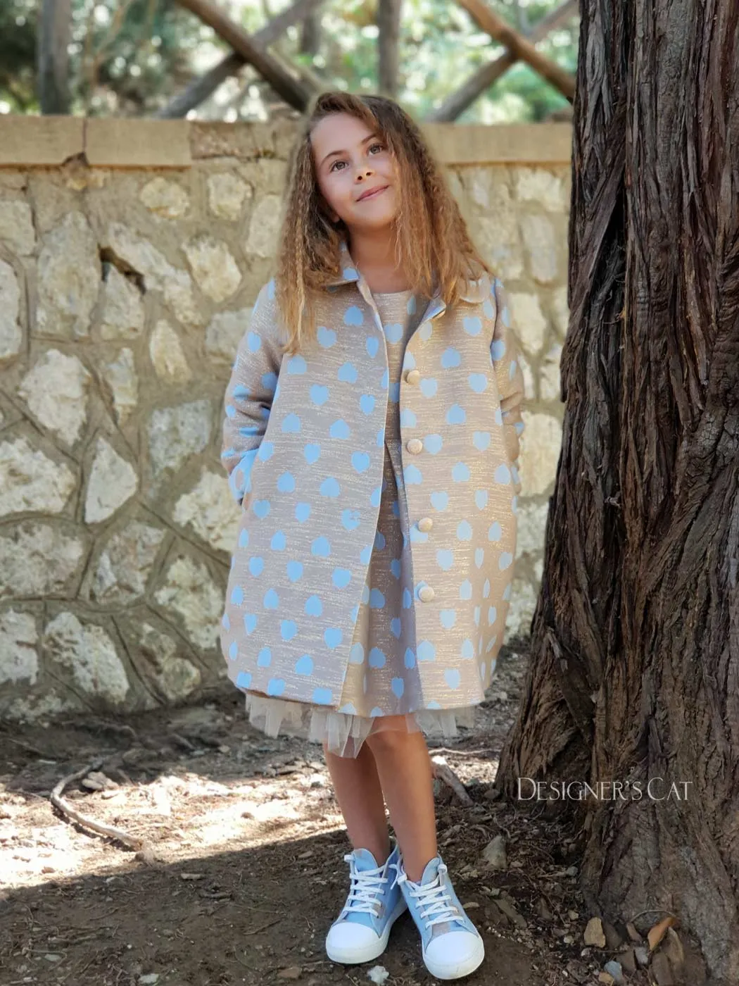Designr's cat Girl coat SANTELLA-light blue