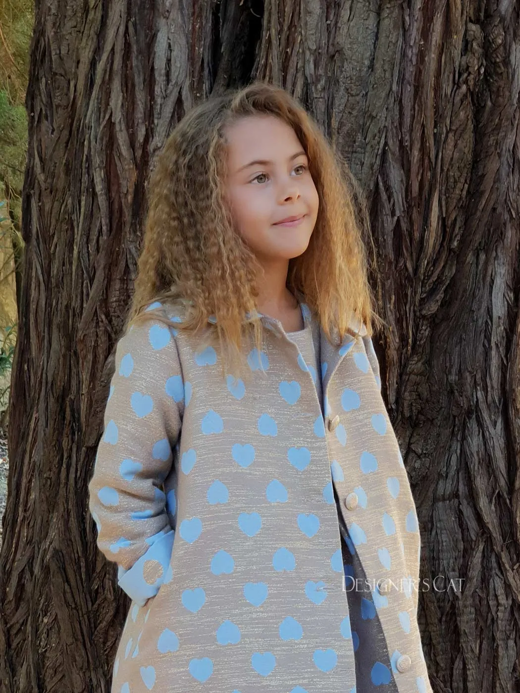 Designr's cat Girl coat SANTELLA-light blue