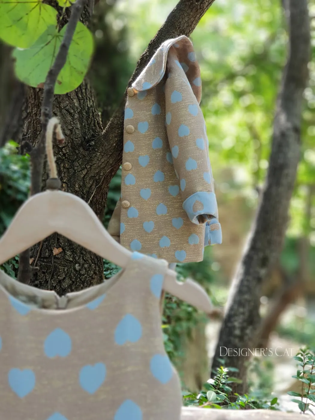 Designr's cat Girl coat SANTELLA-light blue