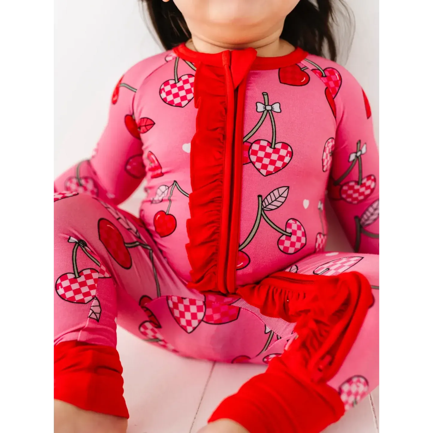 I Love You Cherry Much Convertible Footies with Ruffle