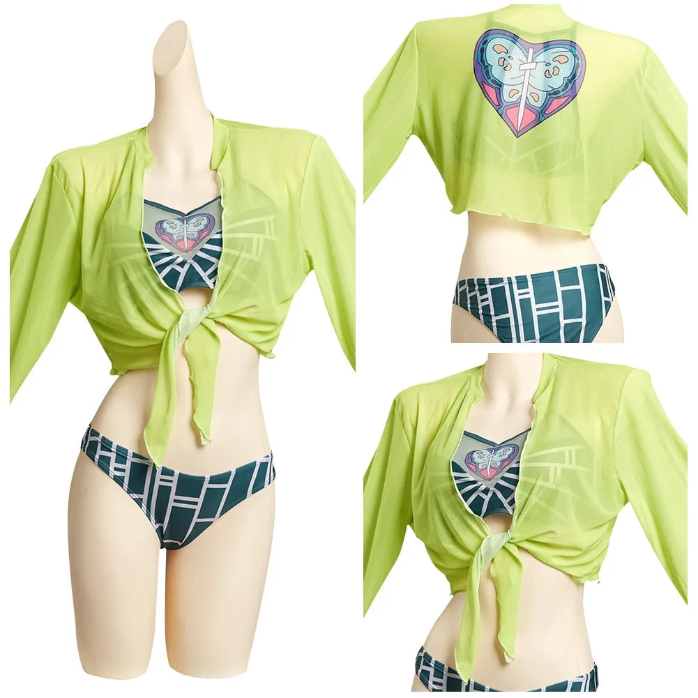 JoJo‘s Bizarre Adventure Jolyne Cujoh inspired Cosplay Swimsuit.