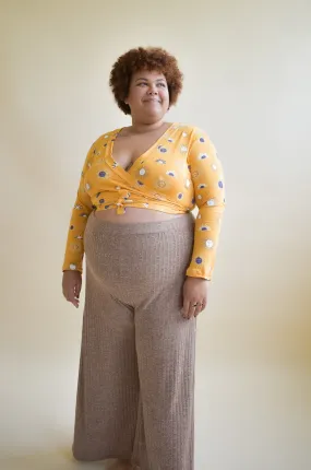 Rowan Wrap Knit Top in Besties Sunny Day