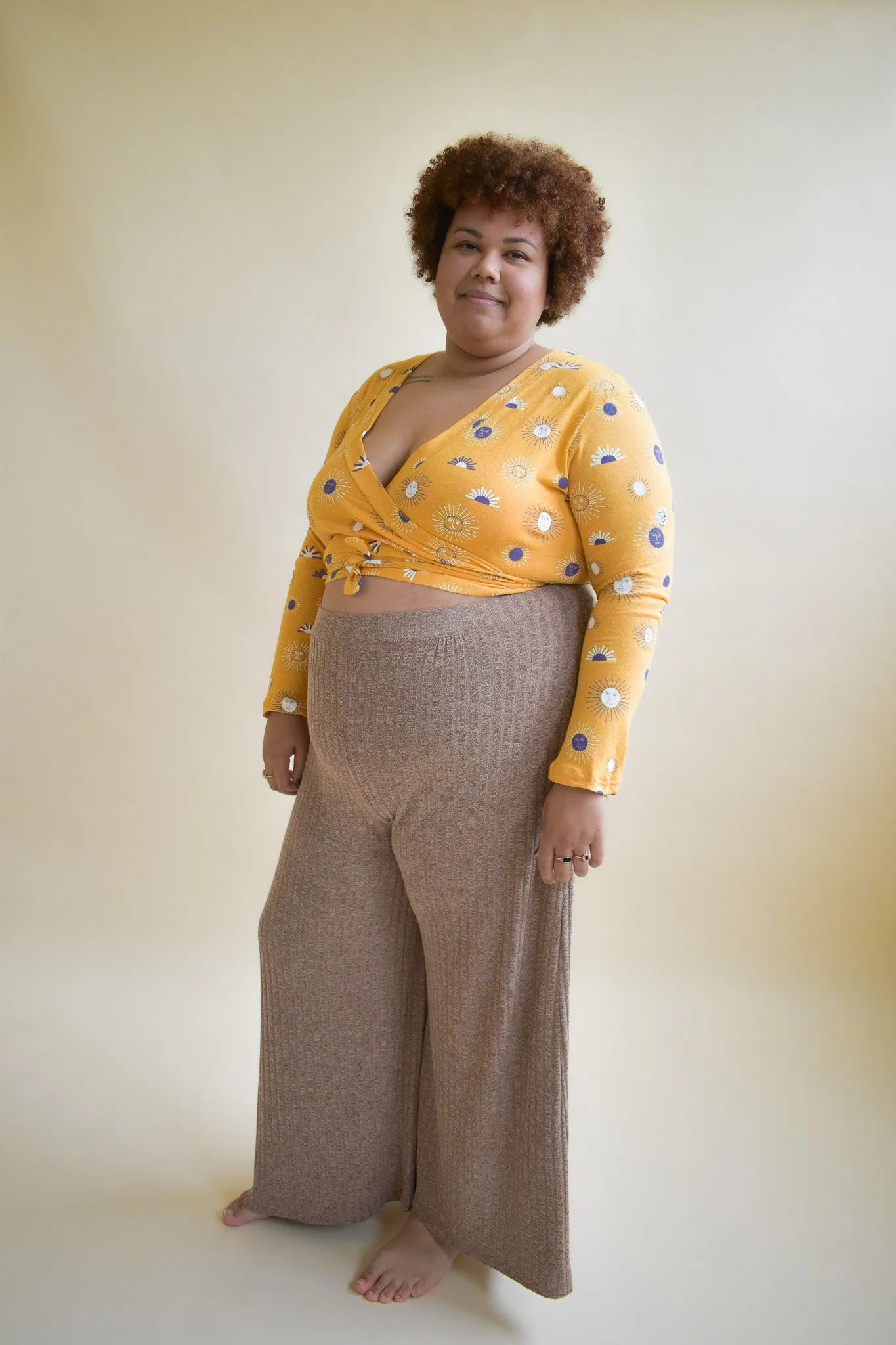Rowan Wrap Knit Top in Besties Sunny Day