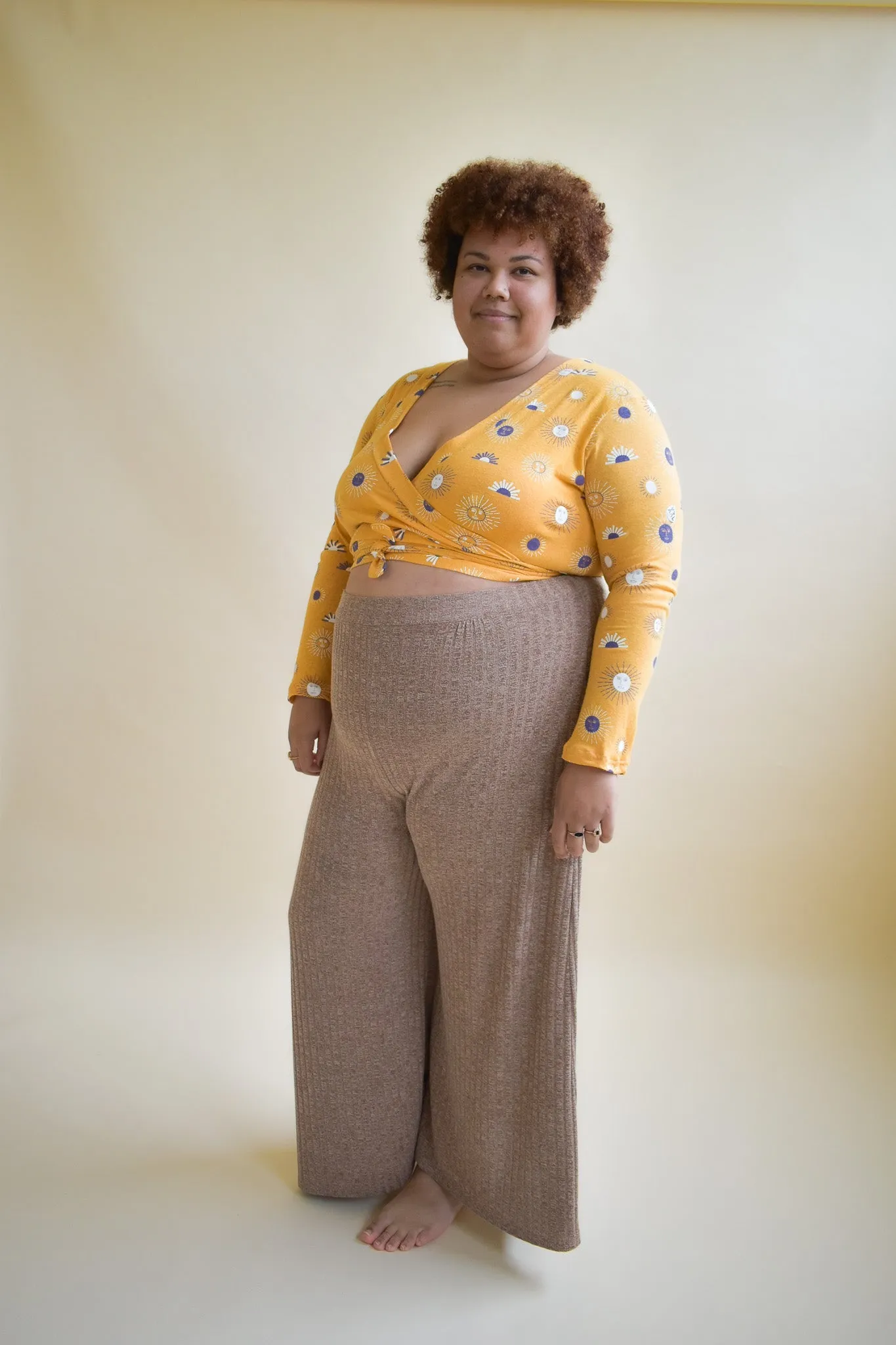 Rowan Wrap Knit Top in Besties Sunny Day