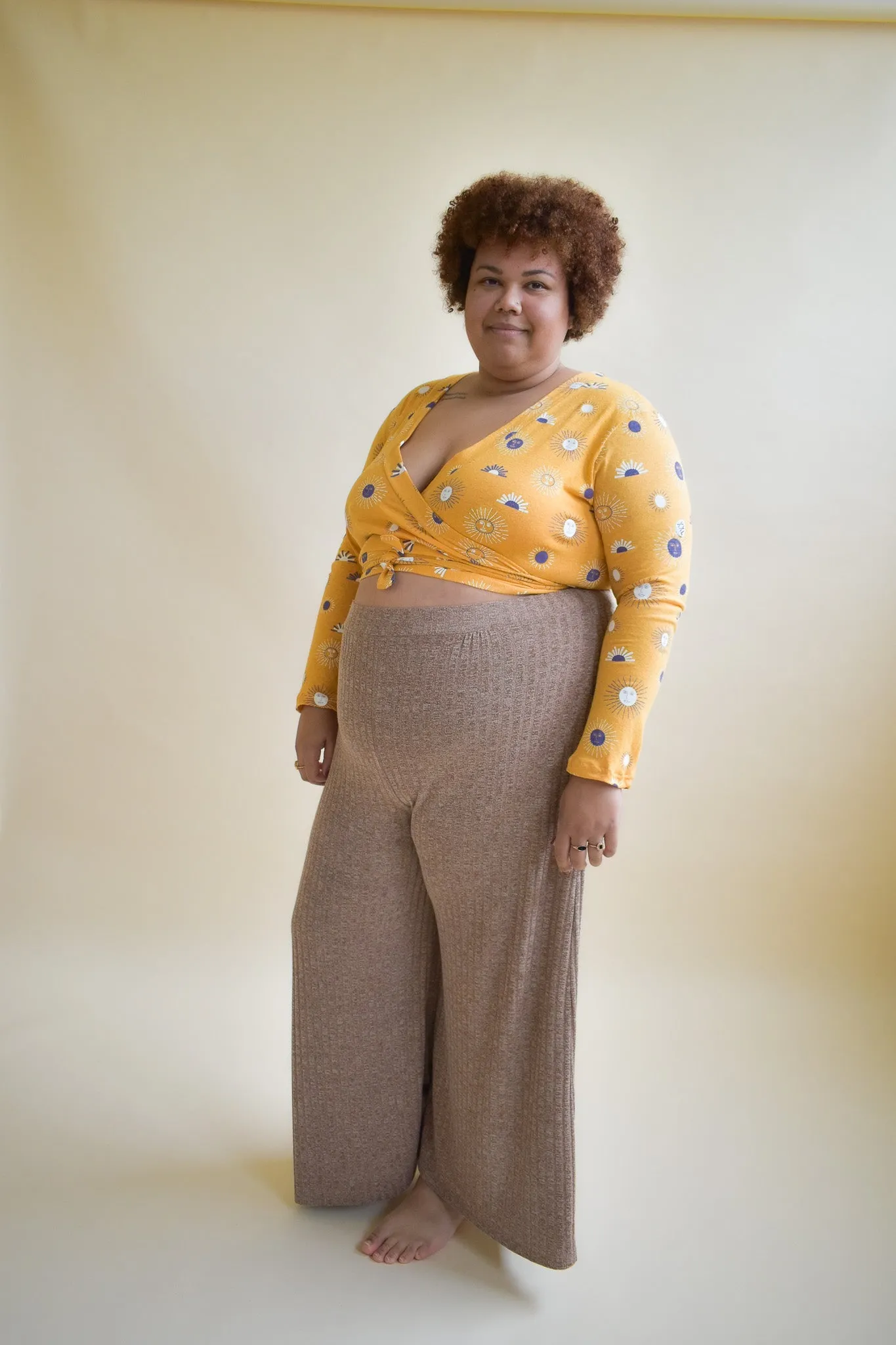 Rowan Wrap Knit Top in Besties Sunny Day