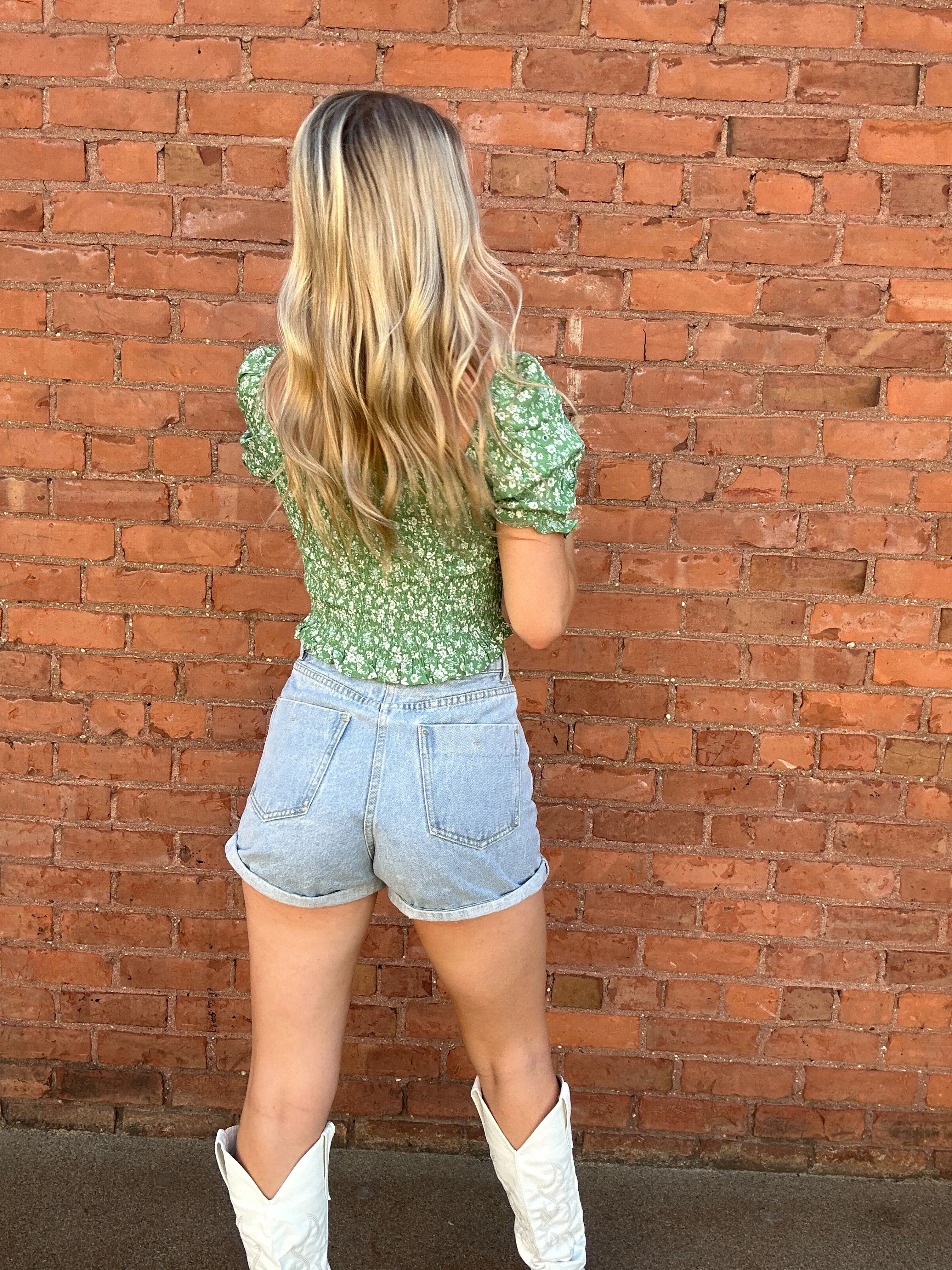 Selena Smocked Floral Ruffle Top