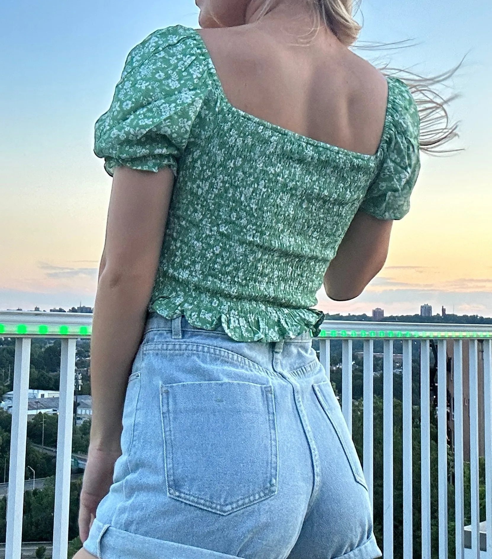 Selena Smocked Floral Ruffle Top