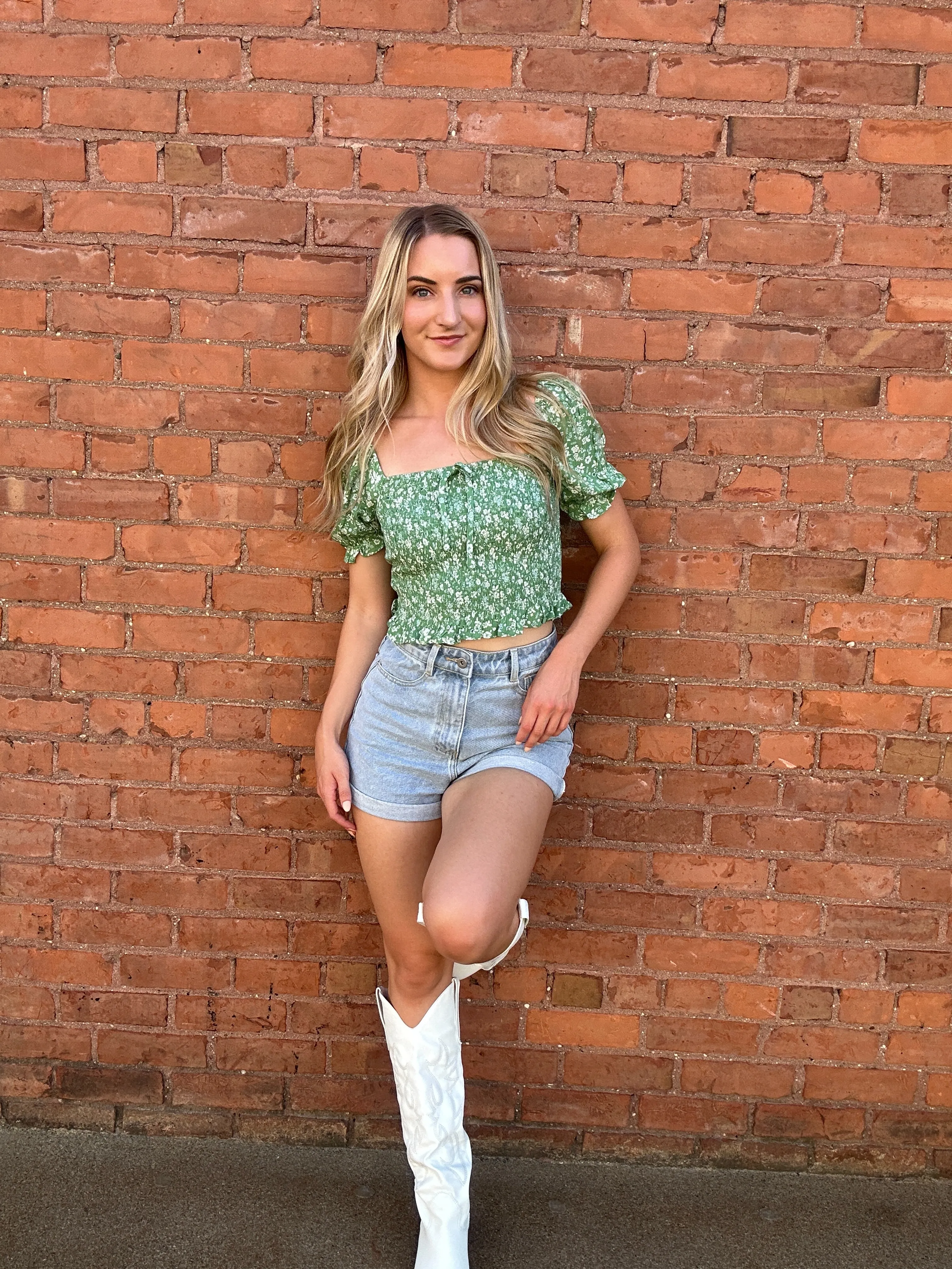 Selena Smocked Floral Ruffle Top