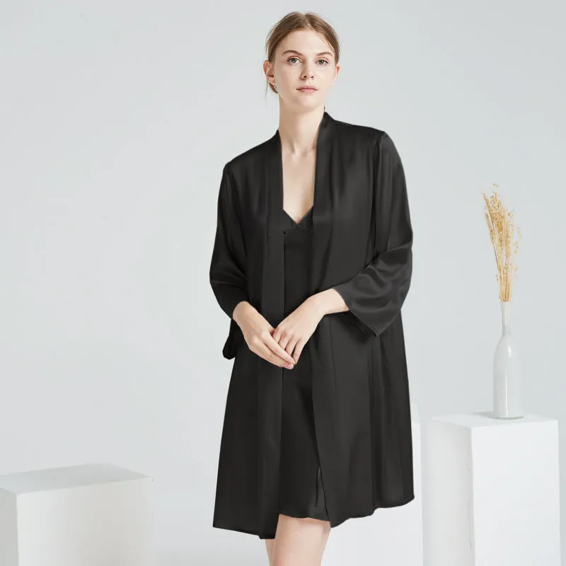 Silk Robes – Luxury Sleepwear Set with Spaghetti Strap