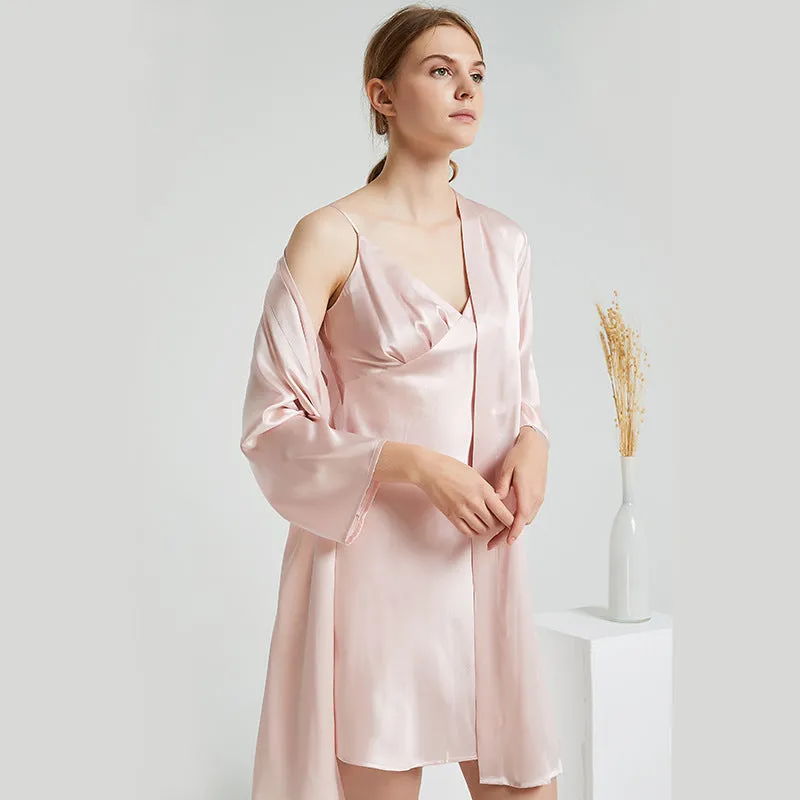 Silk Robes – Luxury Sleepwear Set with Spaghetti Strap
