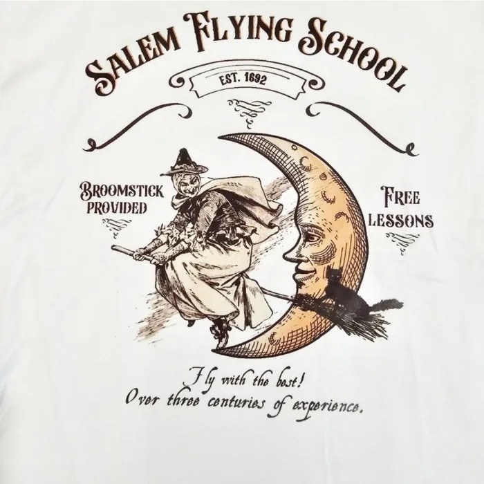 Women's Bright White Salem Flying School Graphic Tee